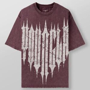 YOUNGLA Men's Tee #4156 Revenge Burgundy Wash  Size XL 100% Cotton